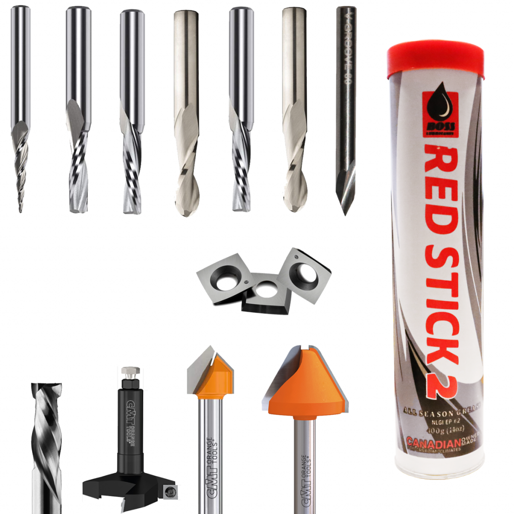 15 Piece Starter Tooling Kit for CNC Routers with an ER25 2HP Spindle