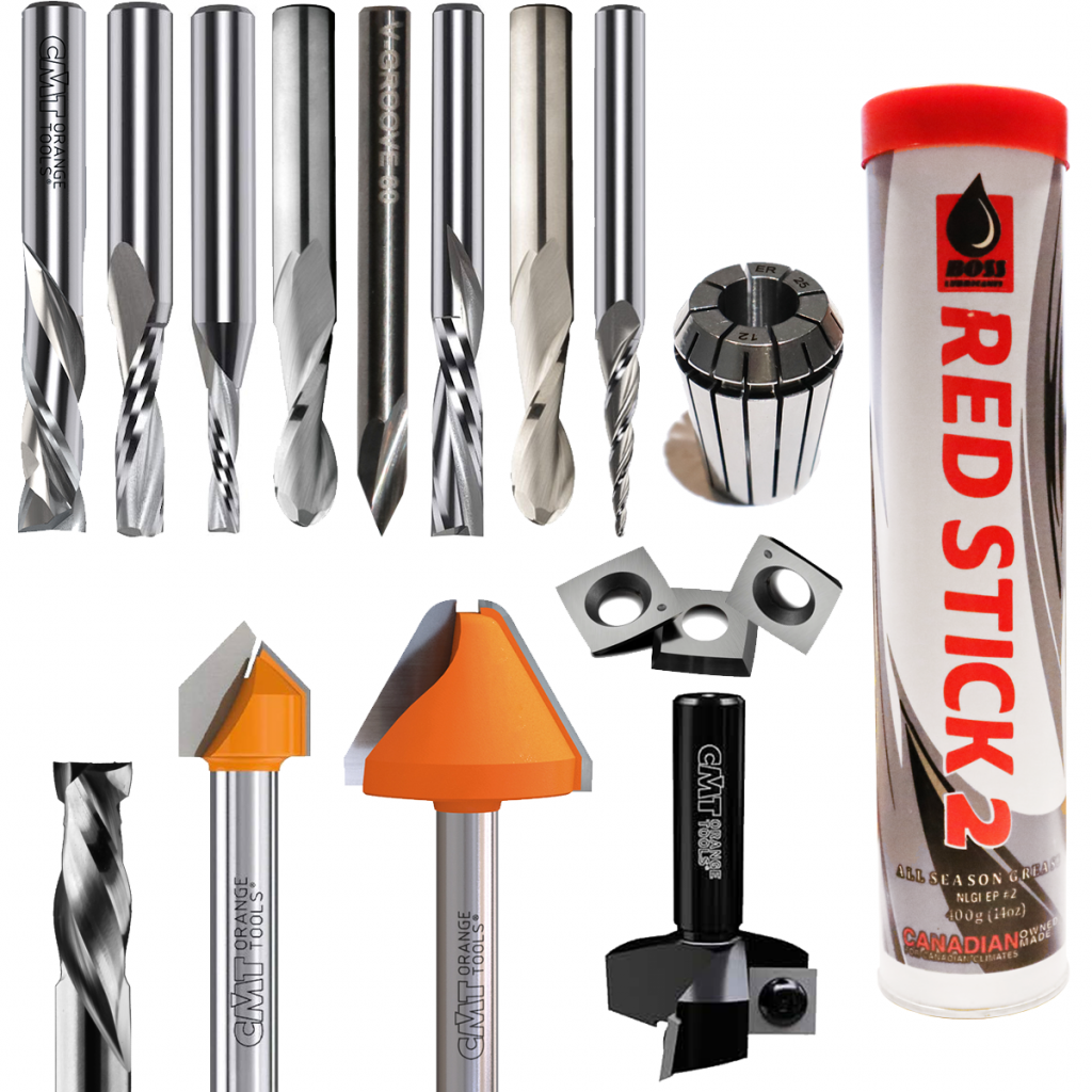 17 Piece Starter Tooling Kit for CNC Router with ER25 4HP Spindle